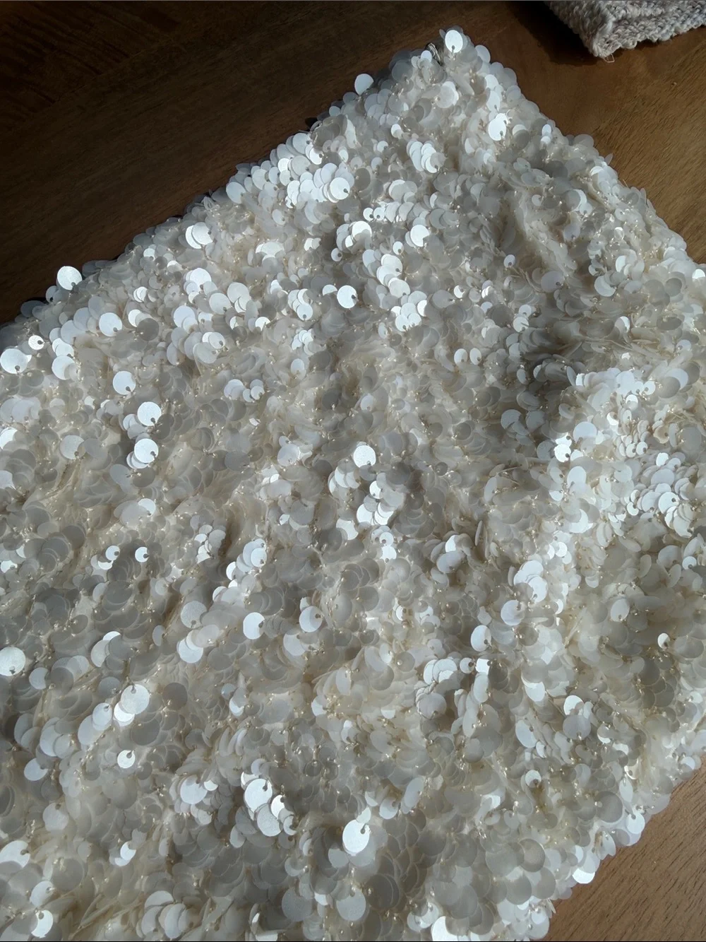 Edikted Cream Sequin Miniskort